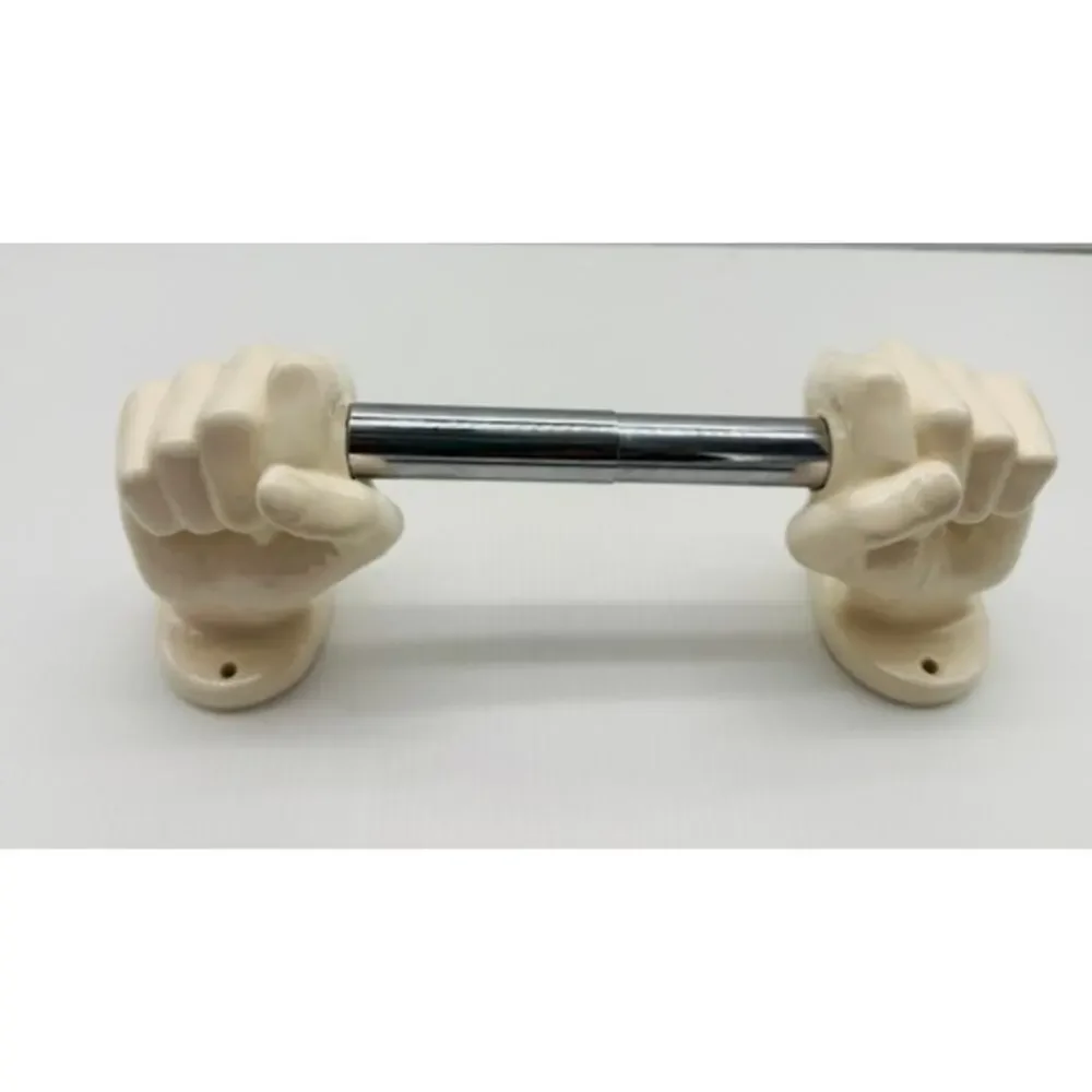 Vintage Nancy Funk Ceramics Hands Toilet Tissue/Paper Holder - Unique MCM Retro